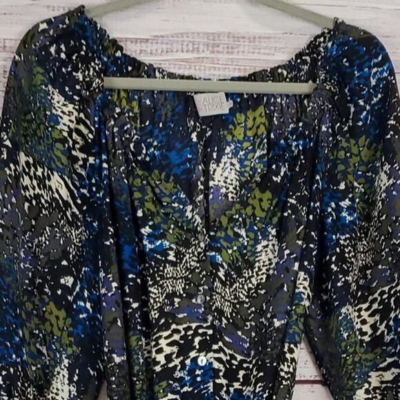 Alice & Trixie Silk Cottagecore Blue Paisley Dress & Sash M Boho Country Whimsy - Picture 5 of 13